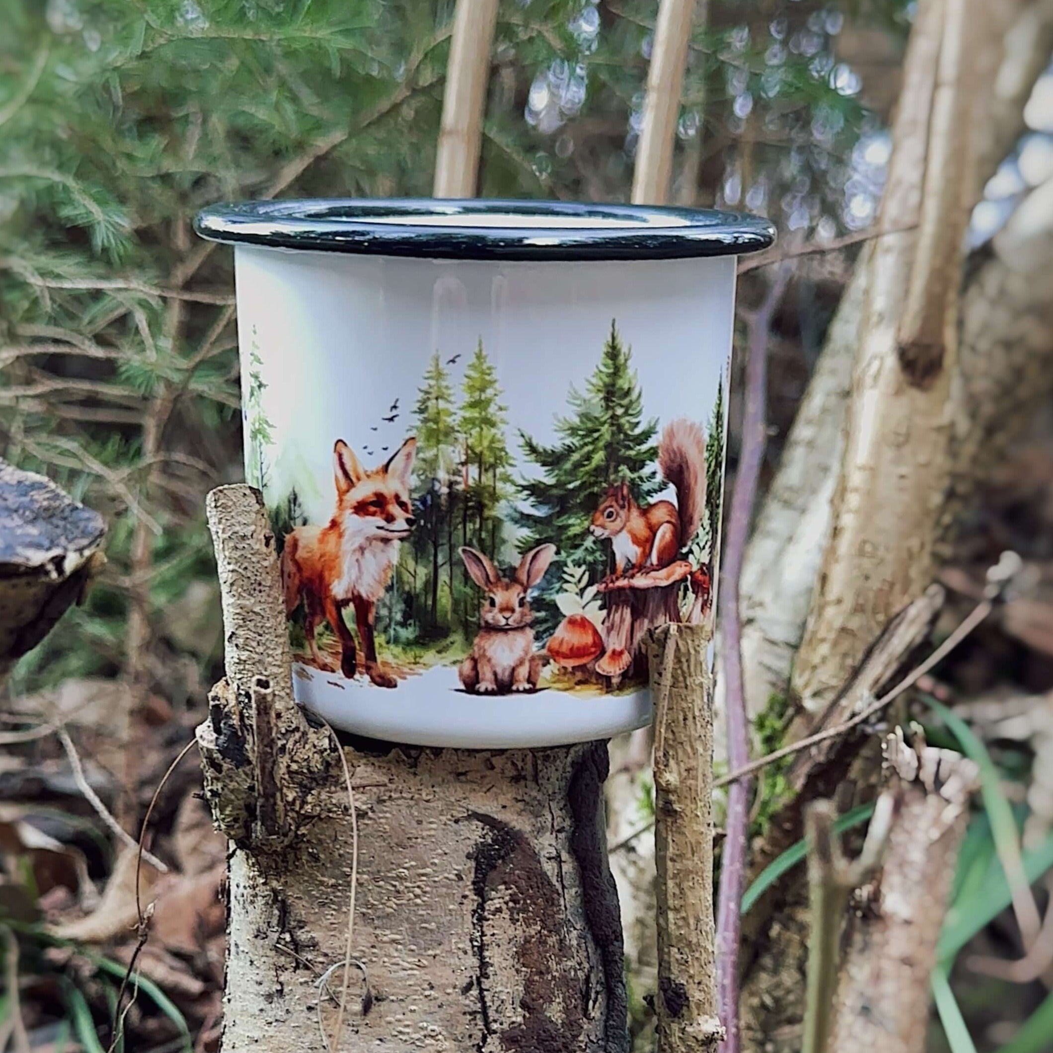 Animali del bosco ❤️ - Tazza in metallo smaltato