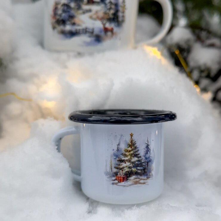 Noël dans les bois - Mug en métal émaillé 