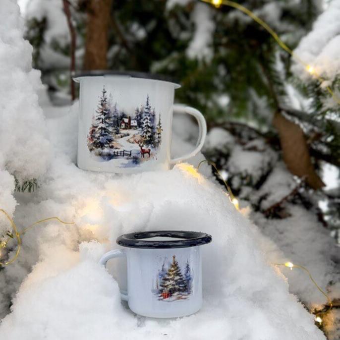 Noël dans les bois - Mug en métal émaillé 